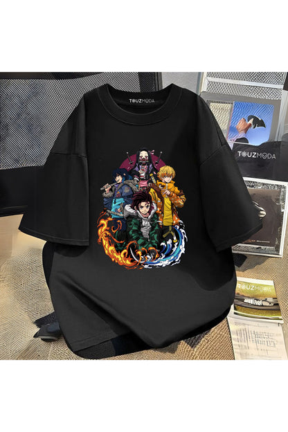 Anime Demon Slayer Baskılı Unisex Oversize  T-Shirt