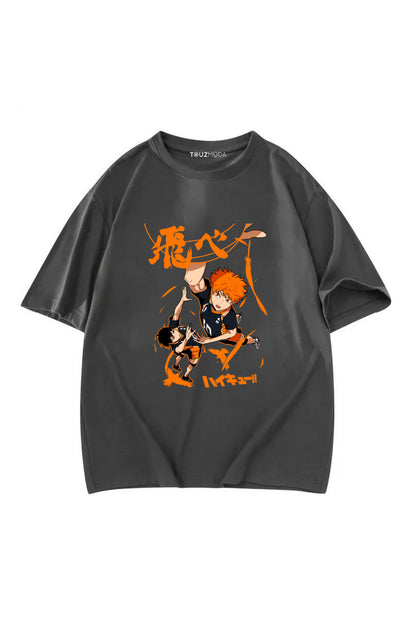 Anime Karasuno Haikyuu Baskılı Unisex Oversize  T-shirt