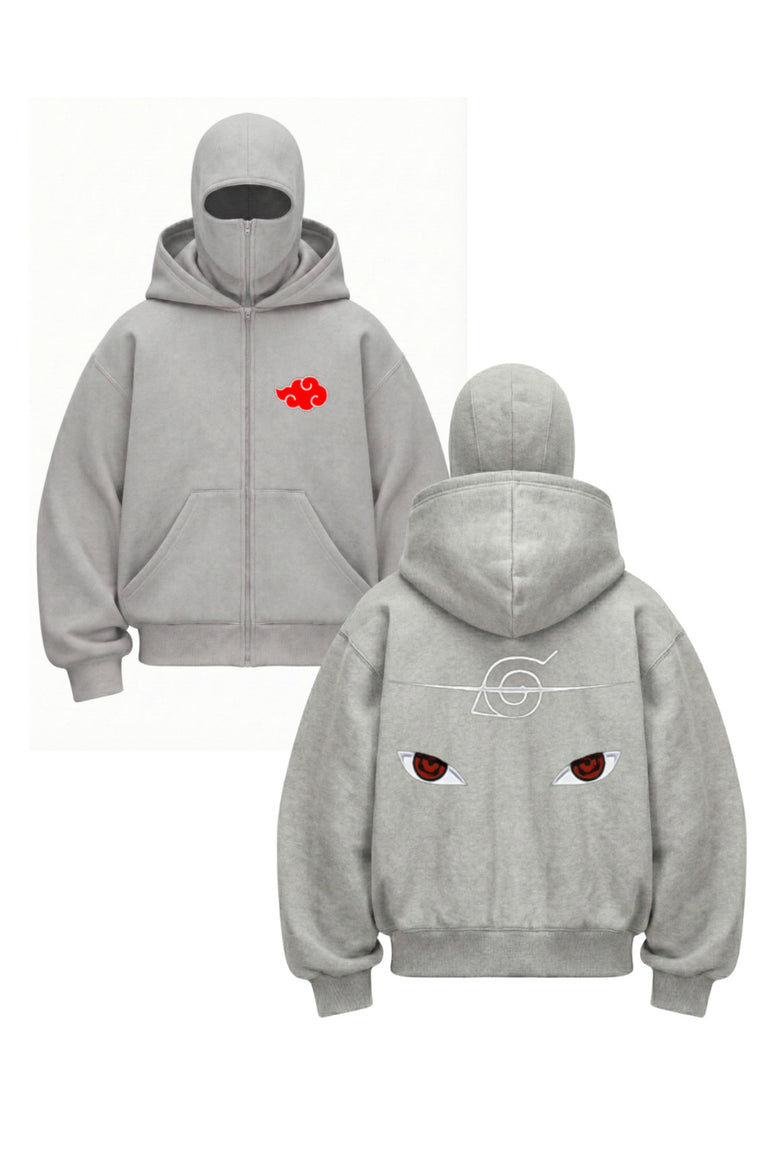 Kar Maskeli Balaclava Anime Naruto Series Baskılı Ninja Hoodie Sweatshirt