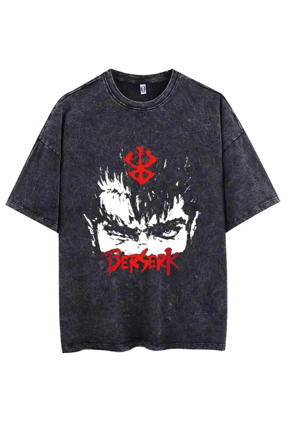 Anime Berserk Baskılı Yıkamalı Vintage Unisex Oversize T-Shirt