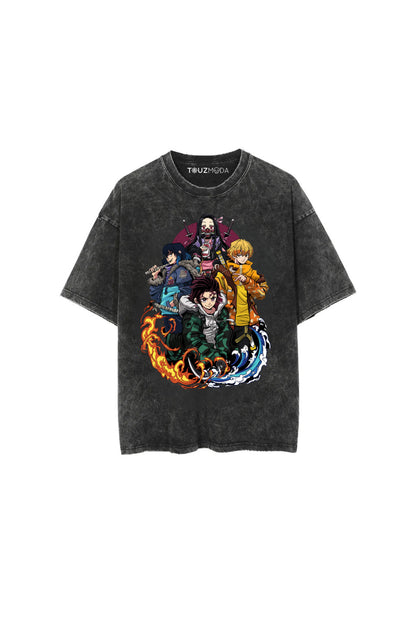 Anime Demon Slayer Baskılı Unisex Oversize  T-Shirt