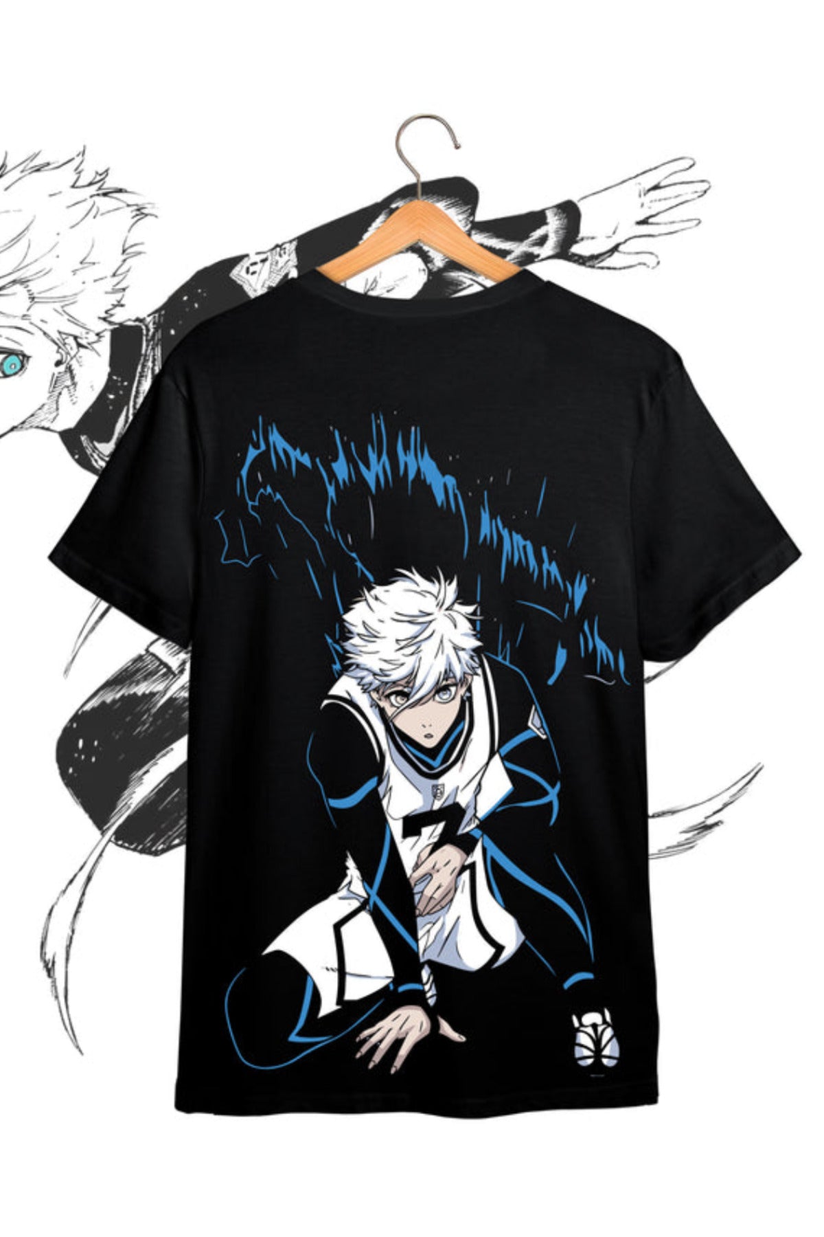 Anime Blue Lock Isagi Baskılı Unisex Oversize T-Shirt