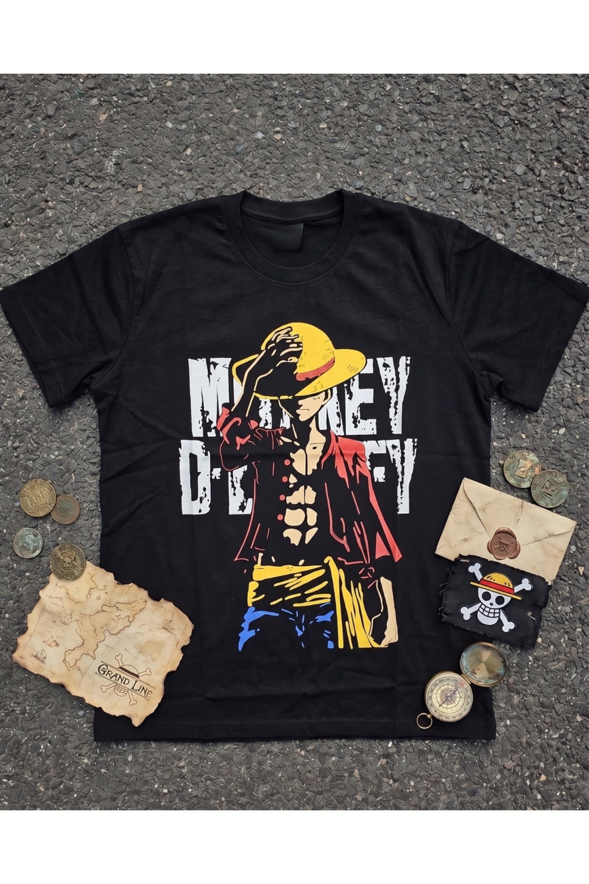 Anime One Piece Baskılı Unisex Oversize T-Shirt