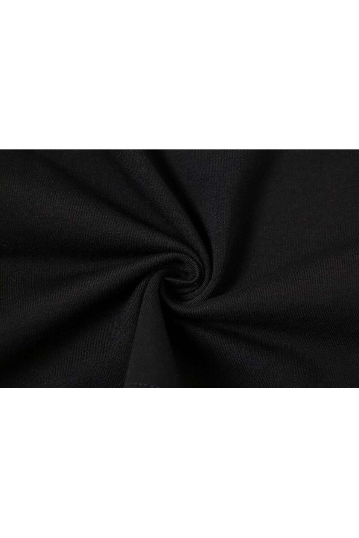 Dompuleri Moda Jujutsu Kaisens Baskılı Siyah Unisex Oversize T-shirt