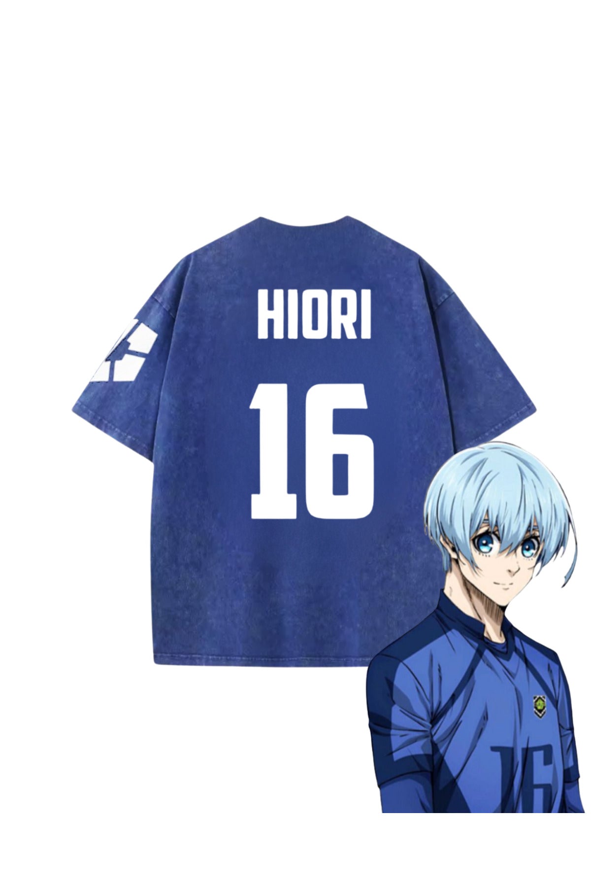 Blue Lock Mavi Anime Unisex Oversize Eskitme T-shirt