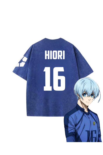 Blue Lock Mavi Anime Unisex Oversize Eskitme T-shirt