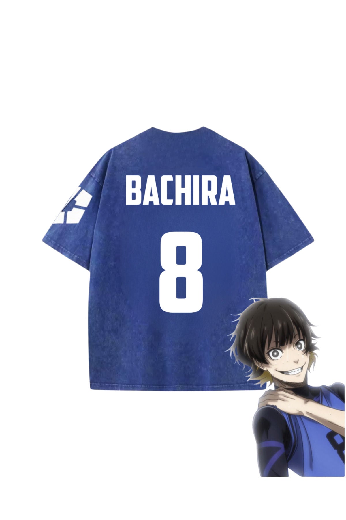 Blue Lock Mavi Anime Unisex Oversize Eskitme T-shirt