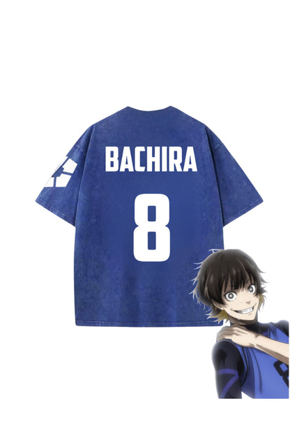 Blue Lock Mavi Anime Unisex Oversize Eskitme T-shirt