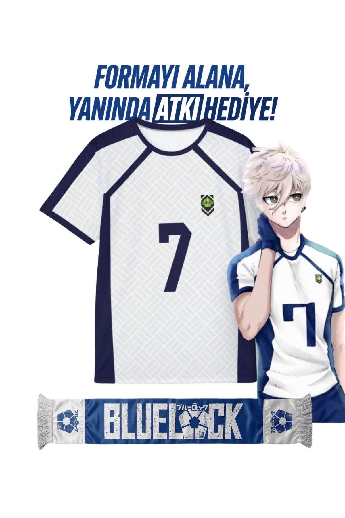 Anime Blue Lock Unisex Forma Unisex T-shirt (ATKI HEDİYELİ)