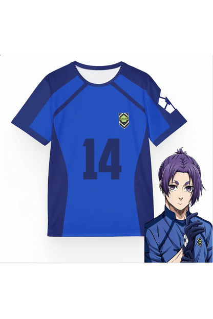 Anime Blue Lock Mavi KARASU 6 Unisex Forma Unisex T-shirt