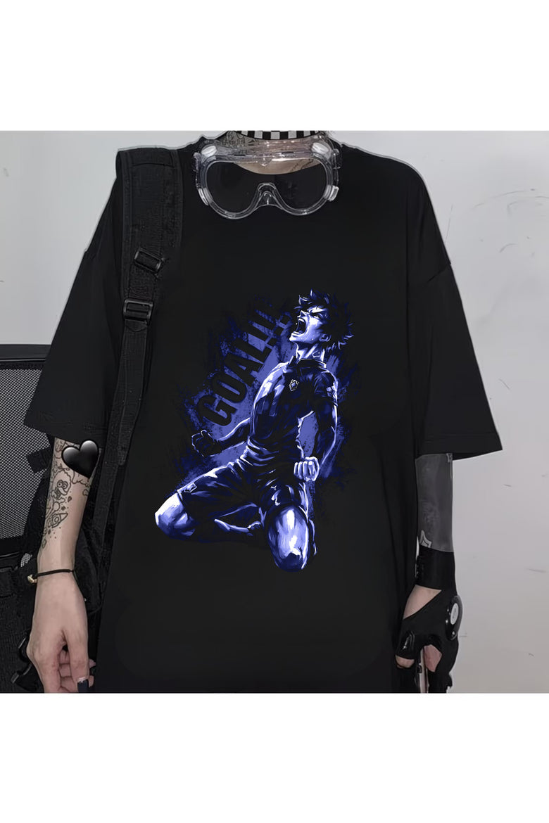 Anime Blue Lock Isagi Baskılı Unisex Oversize T-Shirt