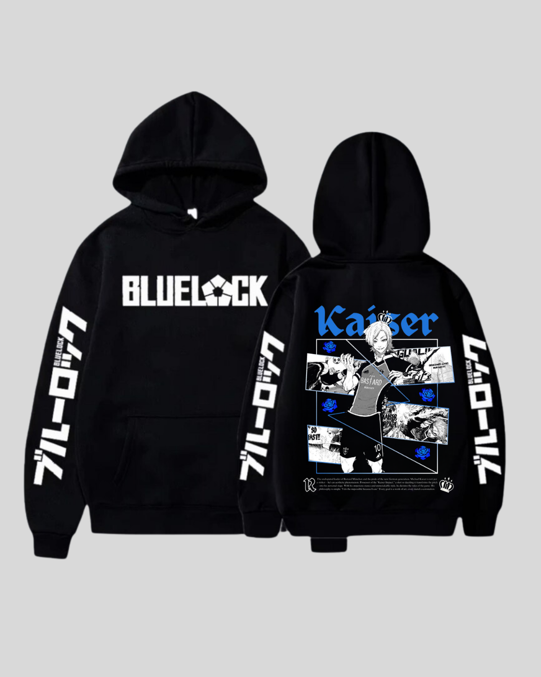 Blue Lock Baskılı Unisex Oversize Kapüşonlu Sweatshirt Hoodie