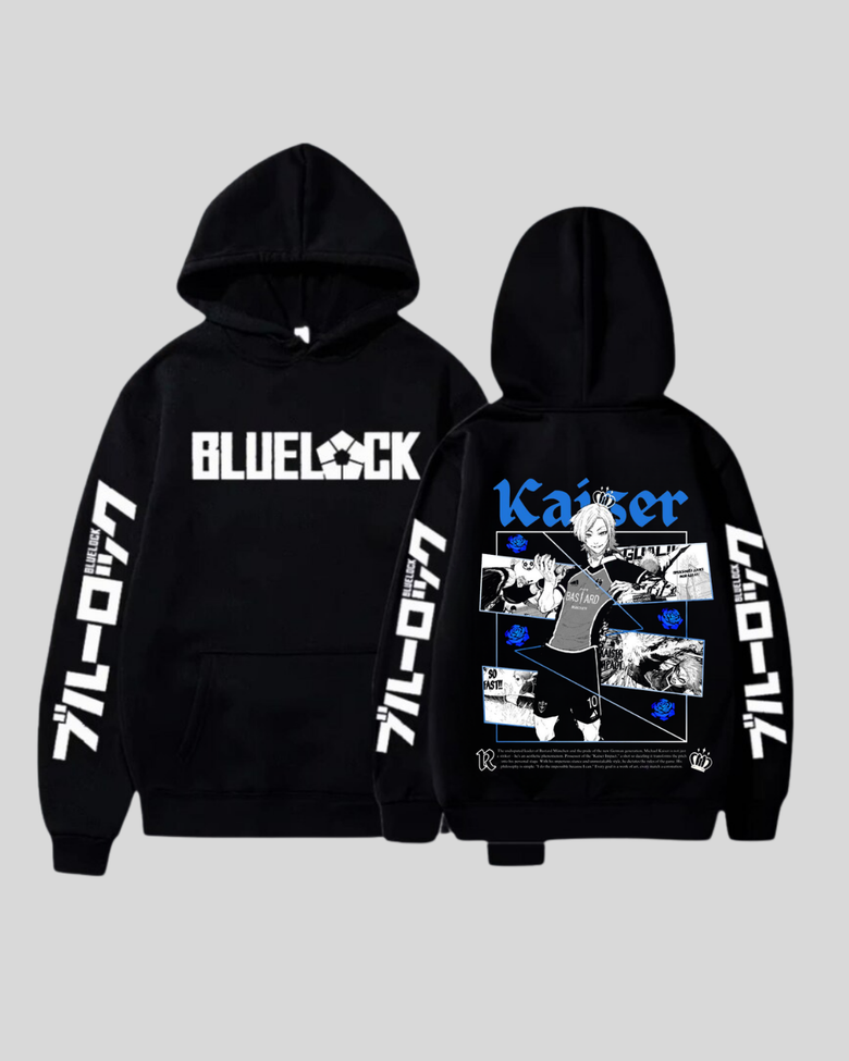 Blue Lock Baskılı Unisex Oversize Kapüşonlu Sweatshirt Hoodie