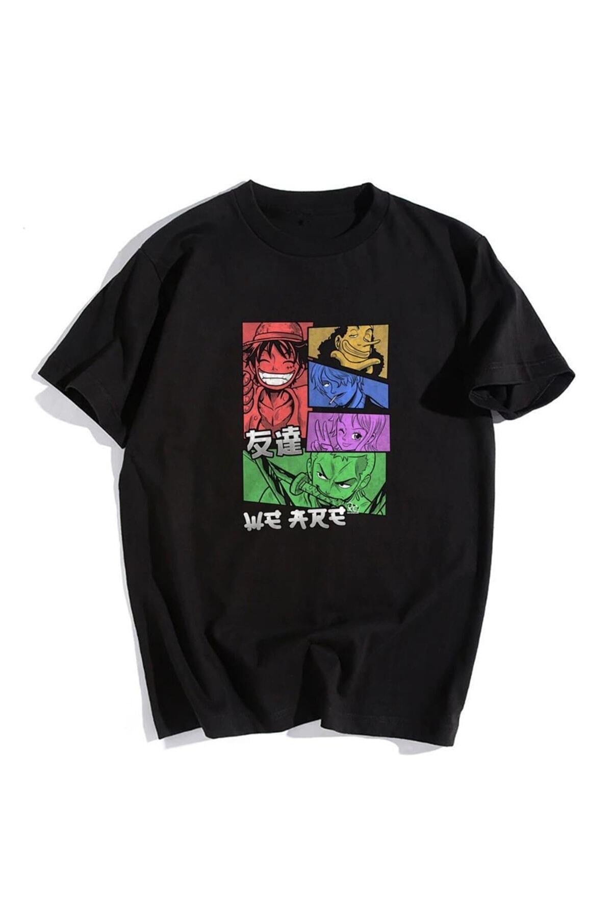 My Vısıon One Piece Siyah Unisex Oversize T-shirt