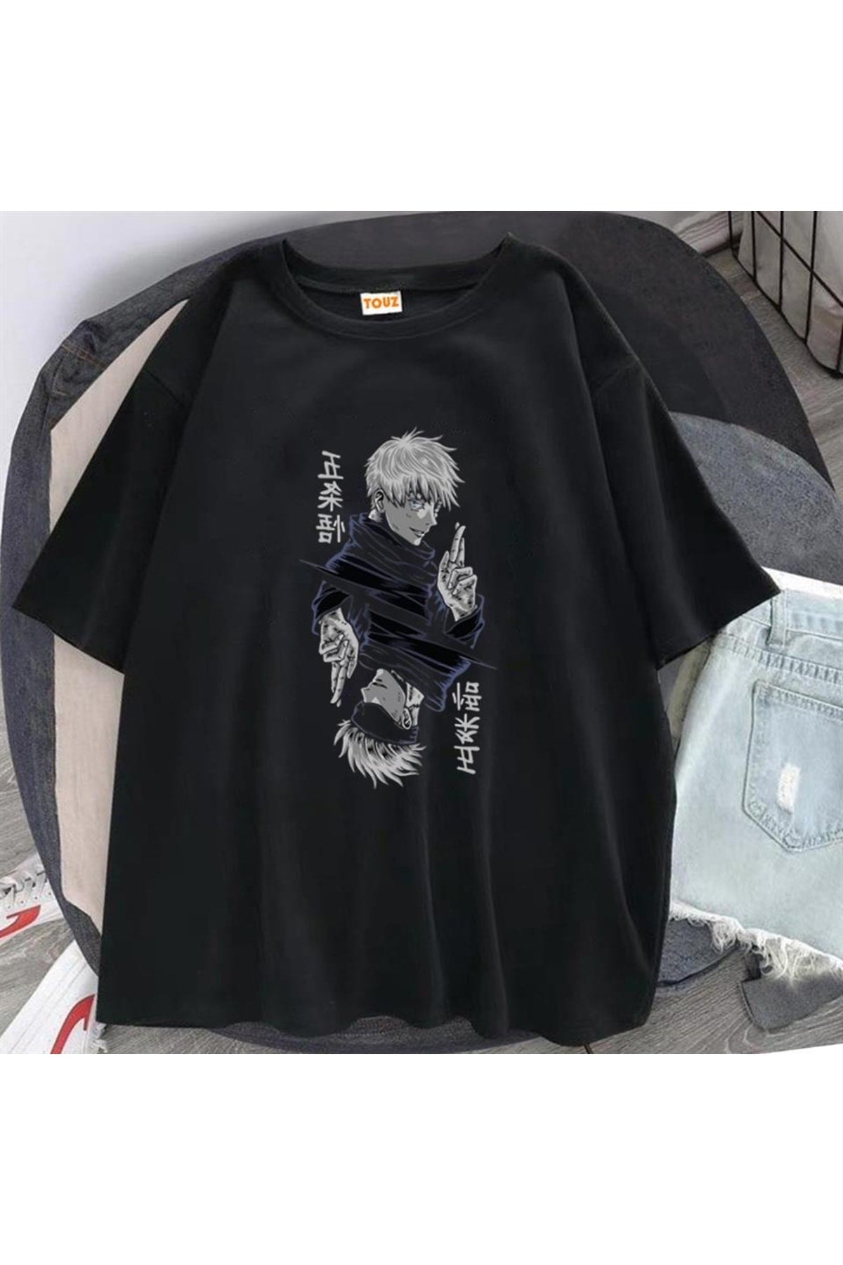 Jujutsu Kaisen Blade Baskılı Siyah  Oversize T-shirt