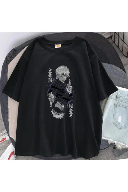 Jujutsu Kaisen Blade Baskılı Siyah  Oversize T-shirt
