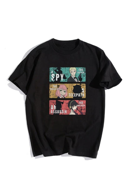 Satu Moda & Triple Anime Kolaj Siyah Unisex Oversize T-shirt