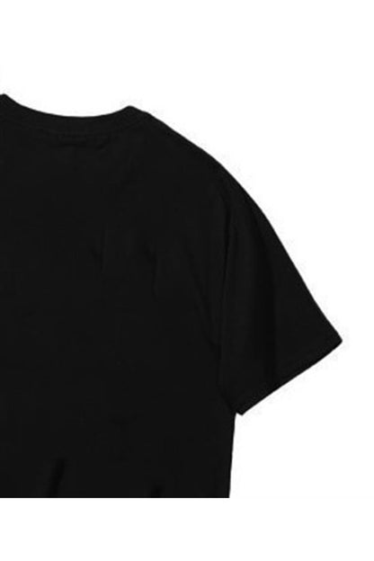 Anime Girl & Cat Siyah Unisex Oversize T-shirt