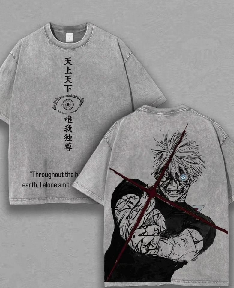 Anime Jujutsu Kaisen Temalı Oversize Unisex T-Shirt