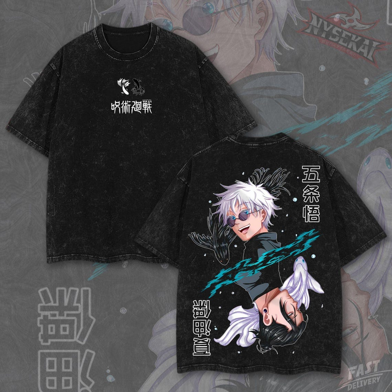Anime Jujutsu Kaisen Temalı Oversize Unisex T-Shirt