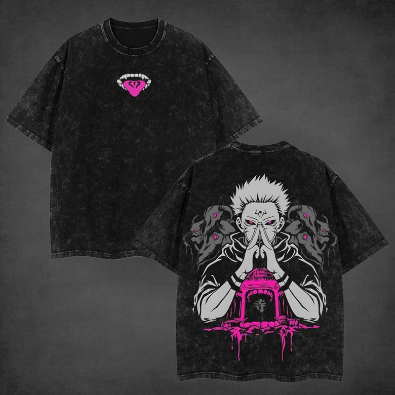 Anime Jujutsu Kaisen Temalı Oversize Unisex T-Shirt