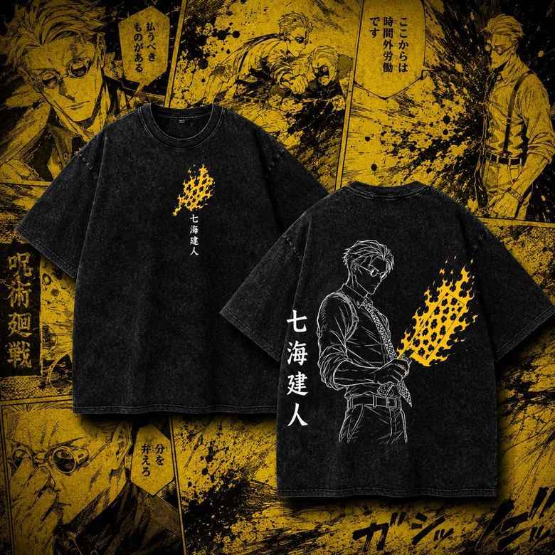 Anime Jujutsu Kaisen Temalı Oversize Unisex T-Shirt