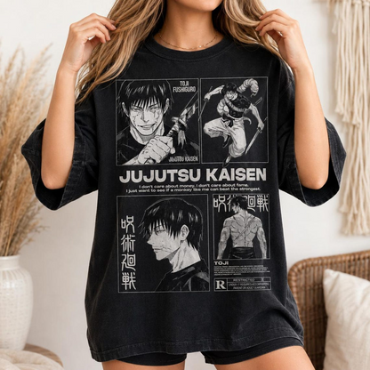 Anime Jujutsu Kaisen Temalı Oversize Unisex T-Shirt