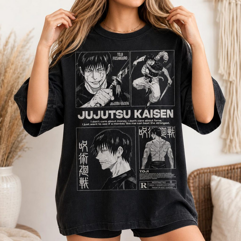 Anime Jujutsu Kaisen Temalı Oversize Unisex T-Shirt