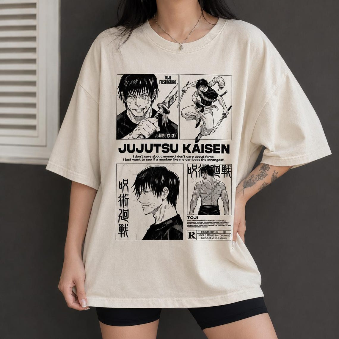 Anime Jujutsu Kaisen Temalı Oversize Unisex T-Shirt
