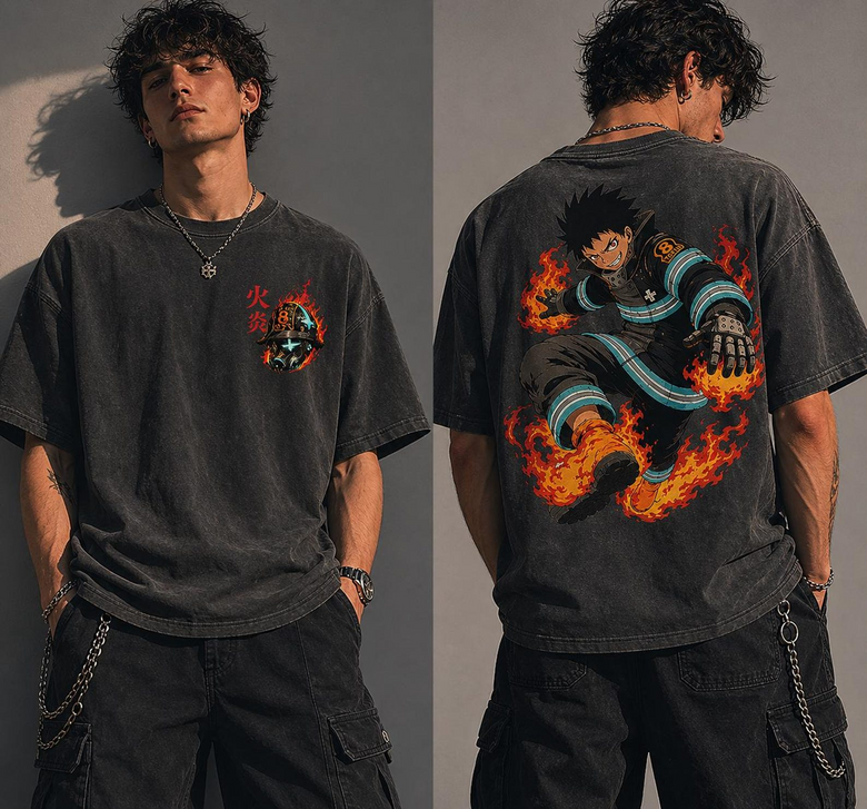 Anime Naruto Temalı Oversize Unisex T-Shirt