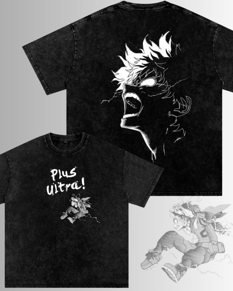 Anime My Hero Academia Temalı Oversize Unisex T-Shirt