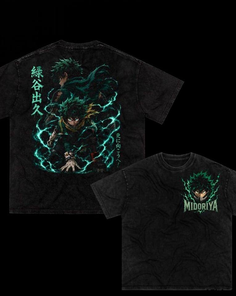 Anime My Hero Academia Temalı Oversize Unisex T-Shirt