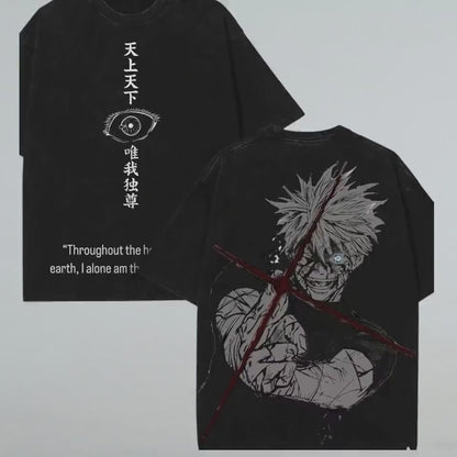 Anime Jujutsu Kaisen Temalı Oversize Unisex T-Shirt
