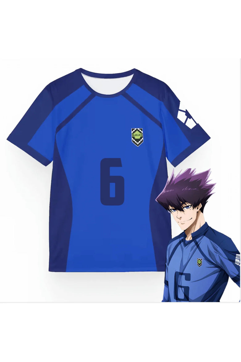 Anime Blue Lock Mavi KARASU 6 Unisex Forma Unisex T-shirt